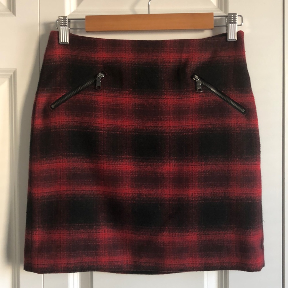 Plaid Red and Black Women's Skirt